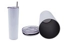 Cestovní termokelímek s brčkem 590 ml – minimalistický bílý