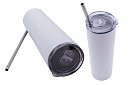 Cestovní termokelímek s brčkem 590 ml – minimalistický bílý