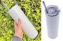 Cestovní termokelímek s brčkem 590 ml – minimalistický bílý