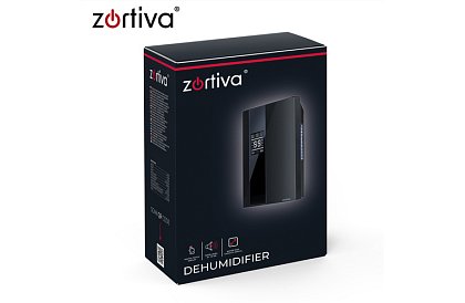 Odvlhčovač vzduchu Zortiva 90 W, 2 l, hygrostat, časovač, dálkové ovládání – černý
