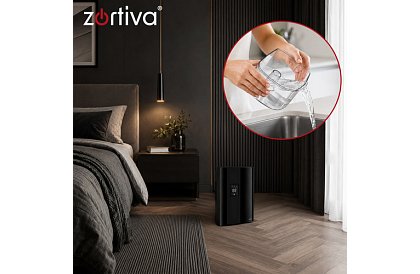 Odvlhčovač vzduchu Zortiva 90 W, 2 l, hygrostat, časovač, dálkové ovládání – černý