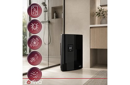 Odvlhčovač vzduchu Zortiva 90 W, 2 l, hygrostat, časovač, dálkové ovládání – černý