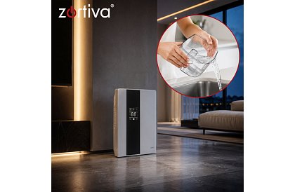 Odvlhčovač vzduchu Zortiva 90 W, 2 l, hygrostat, časovač, dálkové ovládání - bílý
