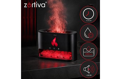 Ultrazvukový aroma difuzér Zortiva 250 ml s efektem plamene