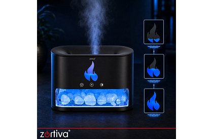 Ultrazvukový aroma difuzér Zortiva 250 ml s efektem plamene