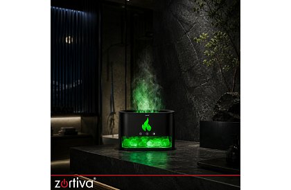 Ultrazvukový aroma difuzér Zortiva 250 ml s efektem plamene