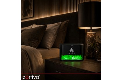 Ultrazvukový aroma difuzér Zortiva 250 ml s efektem plamene
