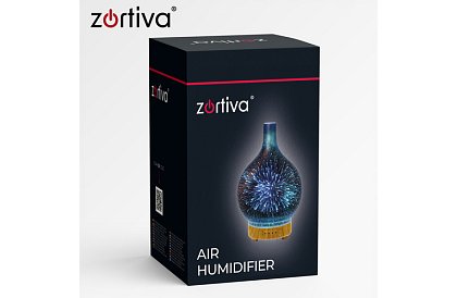Aroma difuzér Zortiva 200 ml, RGB LED lampa, 3D efekt, aromaterapie