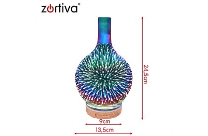 Aroma difuzér Zortiva 200 ml, RGB LED lampa, 3D efekt, aromaterapie