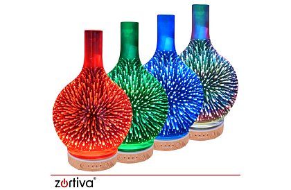 Aroma difuzér Zortiva 200 ml, RGB LED lampa, 3D efekt, aromaterapie