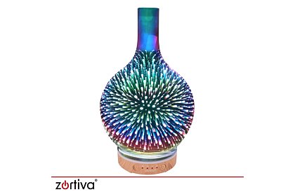 Aroma difuzér Zortiva 200 ml, RGB LED lampa, 3D efekt, aromaterapie