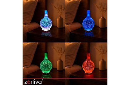 Aroma difuzér Zortiva 200 ml, RGB LED lampa, 3D efekt, aromaterapie