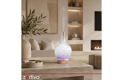 Aroma difuzér Zortiva 200 ml, RGB LED lampa, 3D efekt, aromaterapie