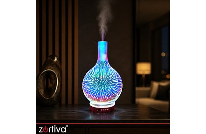 Aroma difuzér Zortiva 200 ml, RGB LED lampa, 3D efekt, aromaterapie