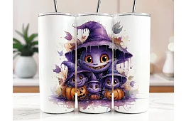 Cestovní termokelímek s brčkem 590 ml – Halloween čarodějnice 01