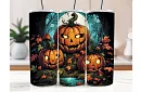 Cestovní termokelímek s brčkem 590 ml – Halloweenské dýně v lese 03