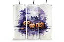Cestovní termokelímek s brčkem 590 ml – Halloweenský strašidelný dům a dýně 04