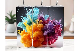 Cestovní termokelímek s brčkem 590 ml – Barevný kouřový dým 08