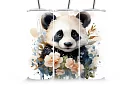 Cestovní termokelímek s brčkem 590 ml – Roztomilá panda a květy 09