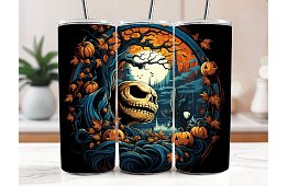 Cestovní termokelímek s brčkem 590 ml – Halloweenský král Jack a dýně 27