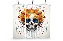 Cestovní termokelímek s brčkem 590 ml – Podzimní lebka Calavera s listím 29