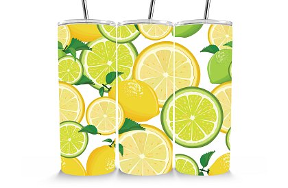 Cestovní termokelímek s brčkem 590 ml – Svěží citrony a limetky 31