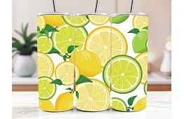 Cestovní termokelímek s brčkem 590 ml – Svěží citrony a limetky 31
