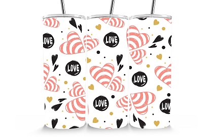 Cestovní termokelímek s brčkem 590 ml – Srdíčka Love 32