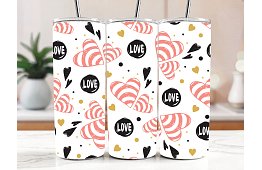 Cestovní termokelímek s brčkem 590 ml – Srdíčka Love 32