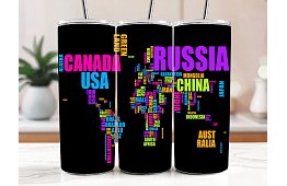 Cestovní termokelímek s brčkem 590 ml – Typografická mapa světa 40