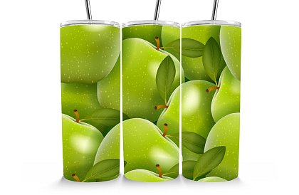 Cestovní termokelímek s brčkem 590 ml – Šťavnatá zelená jablka 57