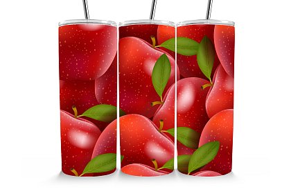 Cestovní termokelímek s brčkem 590 ml – Šťavnatá červená jablka 58