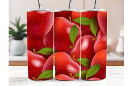 Cestovní termokelímek s brčkem 590 ml – Šťavnatá červená jablka 58