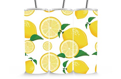 Cestovní termokelímek s brčkem 590 ml – Svěží citrony 63
