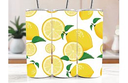 Cestovní termokelímek s brčkem 590 ml – Svěží citrony 63