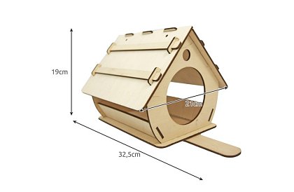 Dřevěné DIY krmítko pro ptáky k montáži a malování