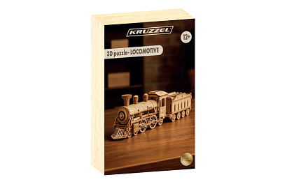 3D dřevěné puzzle - Parní lokomotiva s tendrem