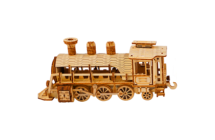 3D dřevěné puzzle - Parní lokomotiva s tendrem