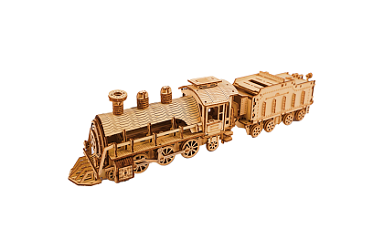3D dřevěné puzzle - Parní lokomotiva s tendrem