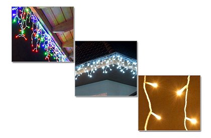 LED vánoční závěs do okna – déšť 2,5 metru