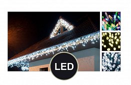 LED vánoční závěs do okna – déšť 2,5 metru