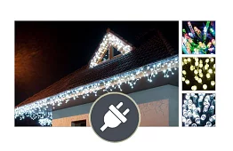 LED vánoční závěs do okna – déšť 2,5 metru