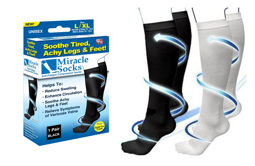 Levně Kompresní zdravotní ponožky - Miracle Socks - 2 páry