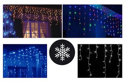 Venkovní LED vánoční závěs – déšť - 20 metrů