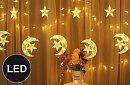 Vánoční LED světelný závěs – měsíc