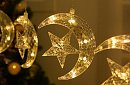 Vánoční LED světelný závěs – měsíc