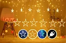 Vánoční LED světelný závěs – hvězdy