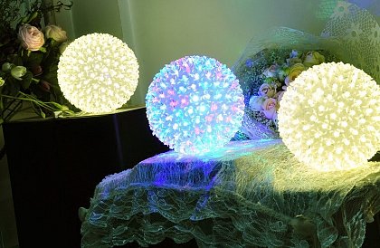 Vánoční LED světelná závěsná koule – průměr 18cm