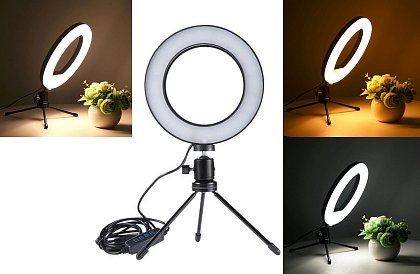 LED kruhové světlo pro streamery a youtubery - 16 cm