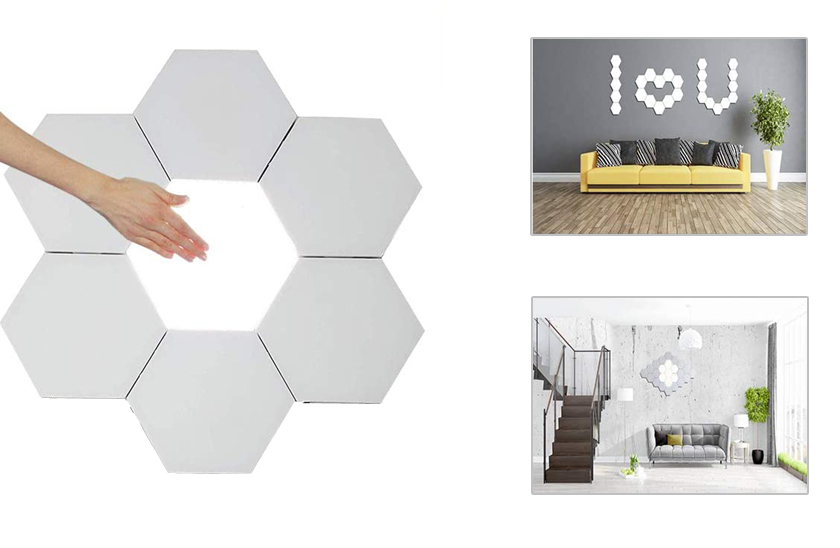 Levně 3x LED Bezdrátové svítidlo HEXAGON na dálkové ovládání